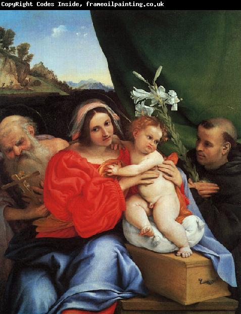 Lorenzo Lotto Virgin and Child with Saints Jerome and Anthony